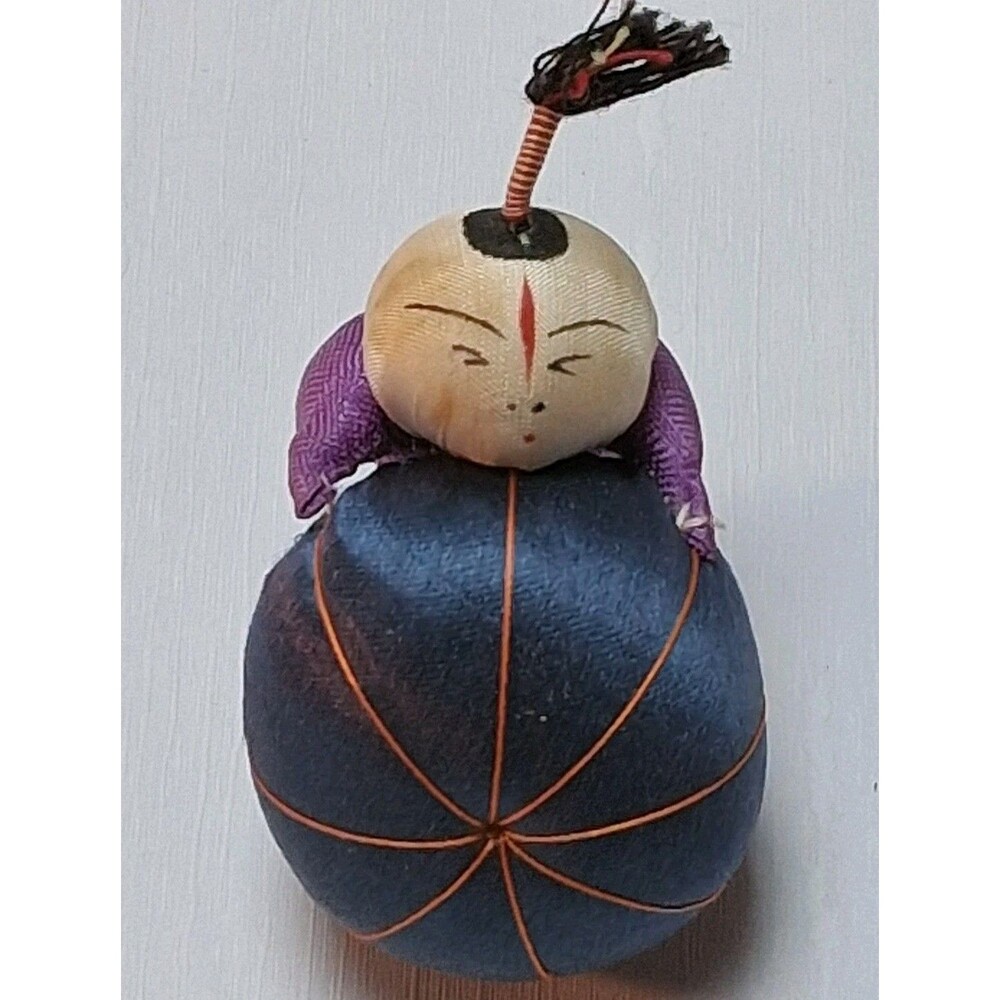 Antique Chinese Silk Pin Cushion 2"  Lucky Baby Needlework Accessories Sewing